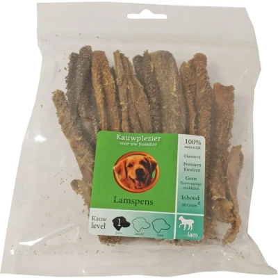 Afbeelding van Natuurlijke snack zak lamspens 80 gram Gebr. de Boon