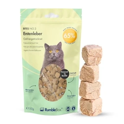 Afbeelding van RumbleBox 100% eendenlever, gevriesdroogde kattensnacks, 50 g
