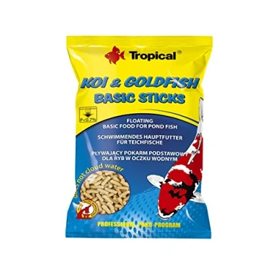 Afbeelding van KOI&amp;GOLDFISH BASIC STICKS 1000ml / 90g is een compleet, drijvend voer voor koi, goudvissen en alle andere sierkarperachtigen gehouden in tuinvijvers