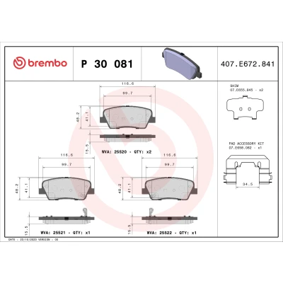 Afbeelding van Brembo Remblokset P 30 081