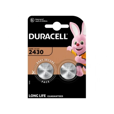 Afbeelding van Duracell batterij lithium, knoopcel, CR2430, 3V elektronica, blisterverpakking (2 stuks)