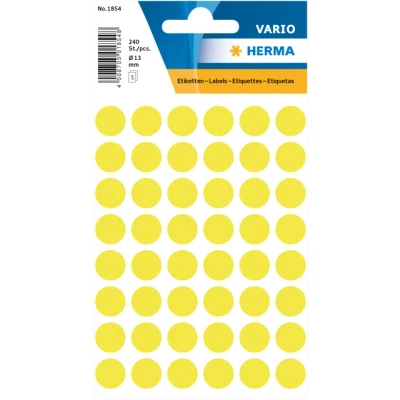 Afbeelding van HERMA Etiket 1854 rond 12mm fluor geel 240stuks