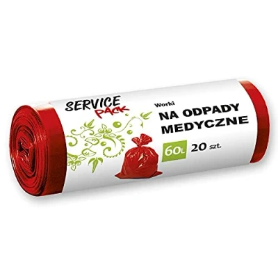 Afbeelding van Stella 033805 Medisch afvalzakken, 60 liter, 20 stuks, voor infectierisico, ziekenafval van LDP folie, gemaakt regranulaat, kleur: rood