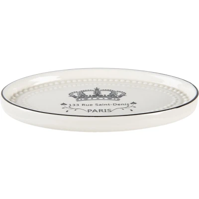Afbeelding van Clayre &amp; Eef Zeepbakje 15x10x2 cm Wit Kroon Paris Zeephouder
