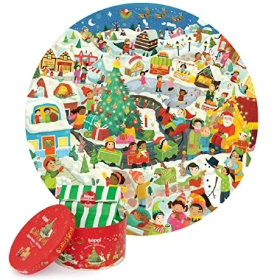 Afbeelding van Boppi puzzels voor 5+ jaar oud/150 stuks ronde cirkel kerst legpuzzels kinderen van 5 8 gemaakt met 100% gerecyclede kaart Kerstmis