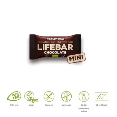 Afbeelding van Lifefood Mini lifebar energiereep chocolade raw &amp; bio 25 g