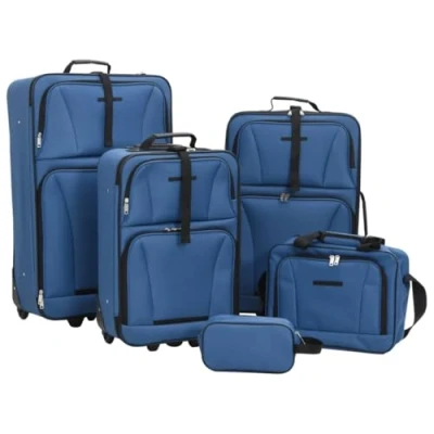 Afbeelding van 5 delige Kofferset stof blauw