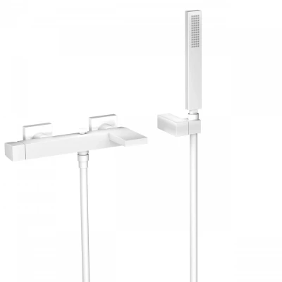 Afbeelding van Badmengkraan Tres Slim Exclusive Opbouw Vierkant Mat Wit