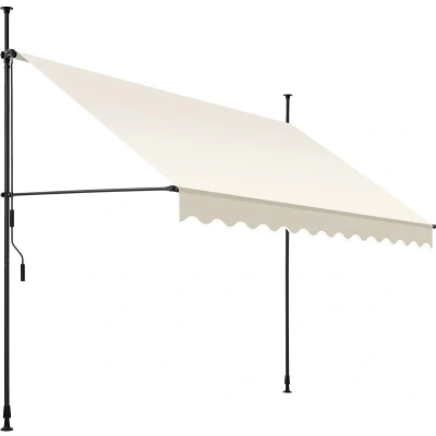 Afbeelding van tectake klemluifel Zonnescherm Zonneluifel Verstelbaar Klem zonwering Balkon 300 x 180 cm beige 404963