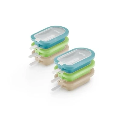 Afbeelding van Lékué Set van stapelbare mini siliconen, mediterraan, 6 stuks.