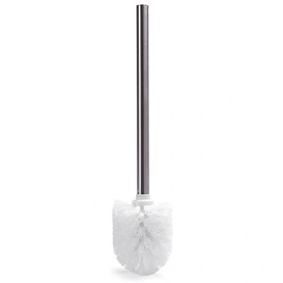 Afbeelding van MSV WC/Toiletborstel los model witte kunststof borstel RVS steel D8 x 32 cm Toiletborstels