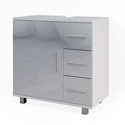 Afbeelding van Vicco Wastafelonderkast Ilias, Wit/Wit, 60 x 60.8 cm