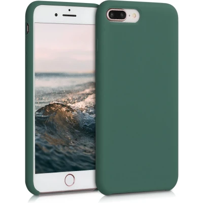 Afbeelding van kwmobile telefoonhoesje geschikt voor Apple iPhone 7 Plus / 8 Hoesje met siliconen coating Smartphone case in dennengroen