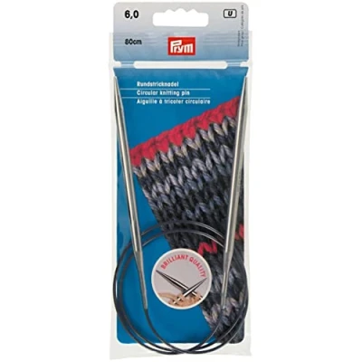 Afbeelding van Prym KnitPro MS Ferri circolari per Lavorare a Maglia, 80 cm, 6,00 mm, Colore: Argento, Ottone, 6,0 mm