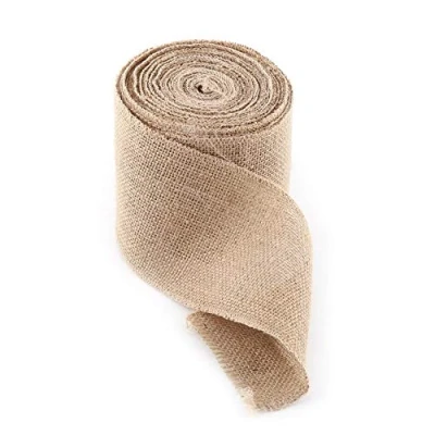 Afbeelding van jute lint, rol, breed natuurlijke jute, stof, handwerk, 10 m, rol (10 cm)