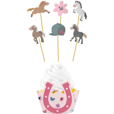 Afbeelding van Happy Horses Cupcake Decoratie Set 6 stuks