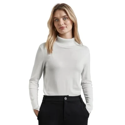 Afbeelding van STREET ONE Basic coltrui, off white, 40