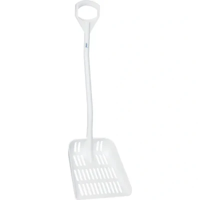 Afbeelding van Vikan Schoppen Ergonomische Uitlekschep Polypropyleen Hoogte 1145mm 380x340x90mm Wit