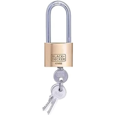 Afbeelding van Black &amp; Decker Lang Hangslot Messing 40 Mm Beveiliging