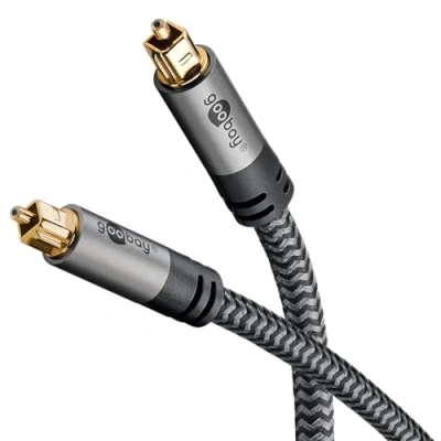 Afbeelding van Goobay 65305, TOSLINK, Mannelijk, 2 m, Zwart, Zilver