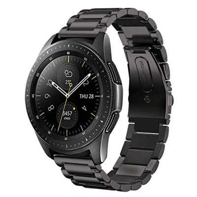 Afbeelding van SUNDAREE Compatibel met Galaxy Watch 42MM Horlogeband,20MM Metalen Slimme Horlogeband Armband Roestvrij Stalen Reservebandjes voor Samsung R810/Huawei GT2 42(42 Zwart)