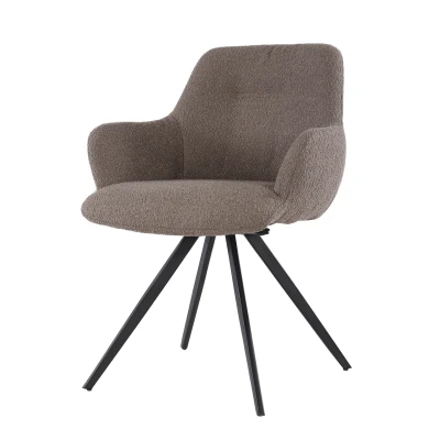 Afbeelding van Livingfurn Doreen eetkamerstoel Boucle bruin