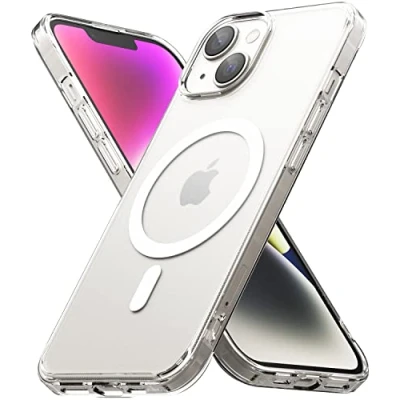 Afbeelding van Ringke Fusion Magnetic Compatibel met iPhone 14 (6.1&#039;&#039;) Case, Anti Vingerafdruk Schokbestendig Hoesje Matte Clear