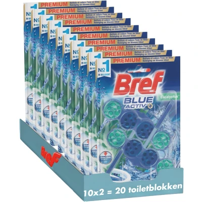 Afbeelding van 10x Bref Toiletblok Blue Activ Eucalyptus 2 stuks