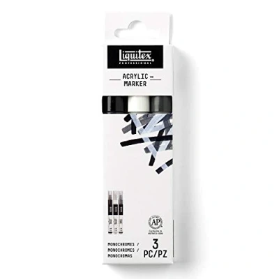 Afbeelding van Liquitex 3699242 Professional Paint Marker Set 3 fijne acrylmarkers van kunstenaarskwaliteit, lichtecht Fine x 2mm, Essential