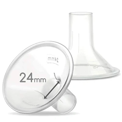 Afbeelding van Maymom MyFit 24 mm kleine schilden, compatibel met Medela borstpompen, PersonalFit, Freestyle, Harmony, Maxi, Freestyle Flex aansluiting; aansluiting op breed/smalle aansluiting, 2 stuks.