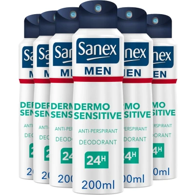 Afbeelding van 6x Sanex Deodorant Spray Men Sensitive 200 ml