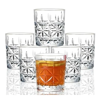 Afbeelding van VEILEDGEM Set van 6 stuks onbreekbare Tritan drinkglazen, plastic bekers, vaatwasmachinebestendig, BPA vrij, acrylglazen, drinkgerei, transparant, onbreekbaar, herbruikbaar, sapglazen