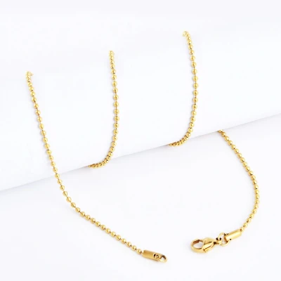 Afbeelding van ABkettinkjes ketting Gouden Balletjes Bolletjes Balletjesketting 3mm Goud Gold plated Verguld 18K 45cm