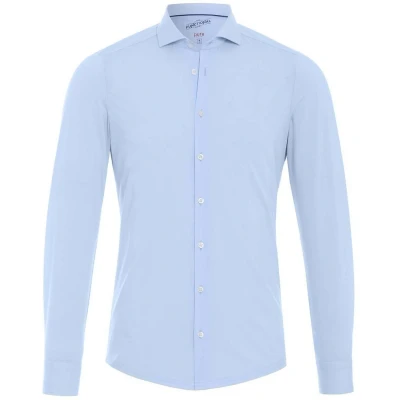 Afbeelding van Pure H.Tico The Functional Shirt Blauw maat 41 Heren Overhemden Formeel Effen met Slim fit Pasvorm Super stretch