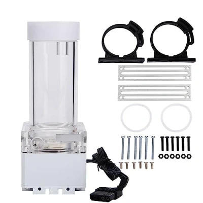 Afbeelding van Lazmin 800L/H computer CPU waterkoeling waterpomp, 4 meter pompkop snelle warmteafvoer waterpomp led ultrastille tank voor pc (wit en 17 cm)
