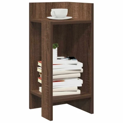 Afbeelding van vidaXL Bijzettafels 2 st met plank 25,5x27x60 cm bruin eikenkleur