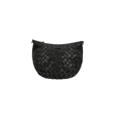 Afbeelding van Gusti schoudertas leer Clover handtas tas stadstas lederen vintage zwart leer,