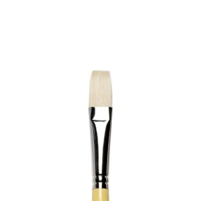 Afbeelding van Winsor &amp; Newton 5868012 Artists varkenshaarpenseel gemaakt van hoogwaardig Chunking varkenshaar voor olieverf en acrylverf Plat penseel lange Steel Nr. 12,