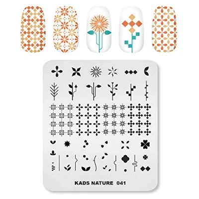 Afbeelding van KADS Nail Template Natuur Stempelen Plaat Zonnebloem Bloem Doek Afbeelding Art Diy Manicure Tool (NA041)