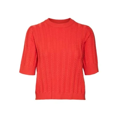Afbeelding van Vero Moda Tshirt print, Dames, Maat: Medium, Fiery red