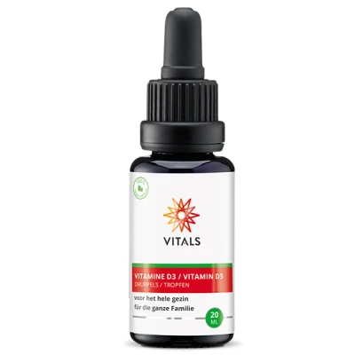 Afbeelding van Gratis Verzending: 2x Vitals Vitamine D3 Druppels 20 ml
