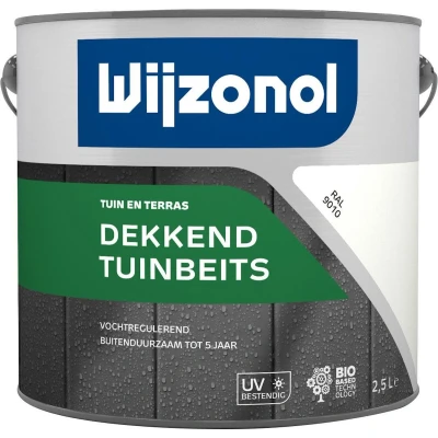 Afbeelding van Wijzonol Dekkend Tuinbeits Standaard kleuren Beits 2,5 liter RAL 9010