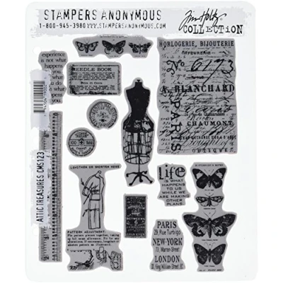 Afbeelding van Stampers Anonymous Tim Holtz Cling Rubber Stempel Set 7 &quot;x 8.5&quot;, Zolder Schatten