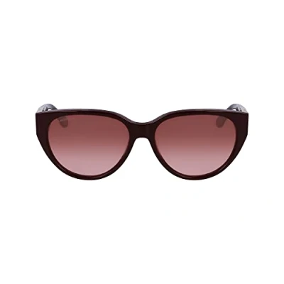Afbeelding van LACOSTE Dames L985S zonnebril, donkerrood, één maat, Donker Rood, one size