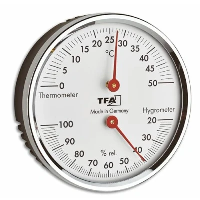 Afbeelding van TFA Analoge Thermo Hygrometer met Metalen Ring