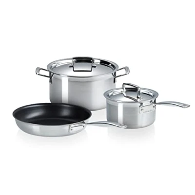 Afbeelding van Le Creuset Pannenset RVS 3 Delig