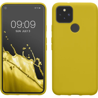 Afbeelding van kwmobile telefoonhoesje geschikt voor Google Pixel 5 Hoesje smartphone Back cover in stralend geel