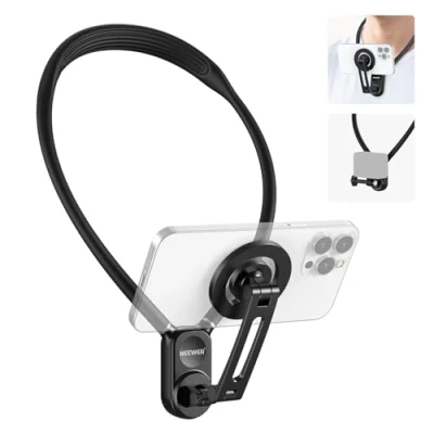 Afbeelding van NEEWER Magnetische nekhouder, handsfree nekstatief borsthouder compatibel met GoPro DJI Insta360 iPhone 15 Android, nektelefoonhouder voor POV video, GP16