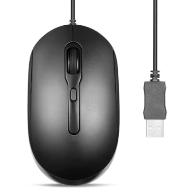 Afbeelding van Perixx PERIMICE 222U USB muis met kabel, 1,8 m lange optisch design 1200/1600/2000 dpi, zwart