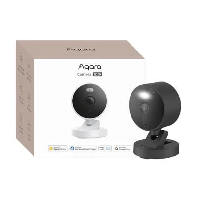 Afbeelding van Aqara G100 2K Binnen/Buiten Security Wi Fi Bewakingscamera, HomeKit Secure Video, 2 weg Audio, Kleur/IR Nachtzicht, AI detectie, 140 FOV, WiFi 6, ondersteunt HomeKit, Alexa, Google en IFTTT, Zwart